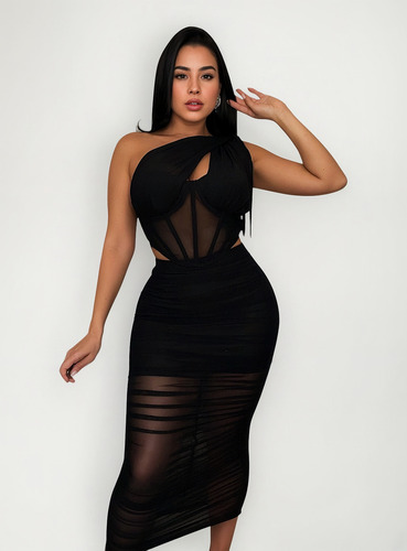 Conjunto De Dos Piezas De Malla Para Ropa De Mujer