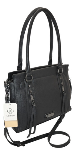 Cartera Lexico L411 Ecocuero Premium Bolsillo Correa Acabado de los herrajes Black gun Color Negro Correa de hombro Negro Diseño de la tela Eco cuero