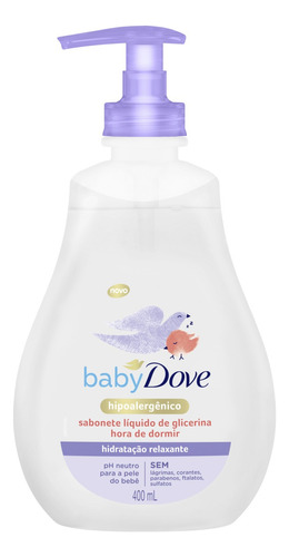 Sabonete Líquido de Glicerina Hidratação Relaxante Dove Baby Hora de Dormir Frasco 400ml