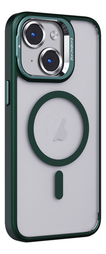 Funda Con Soporte De Lente Verde Para iPhone 15 Plus