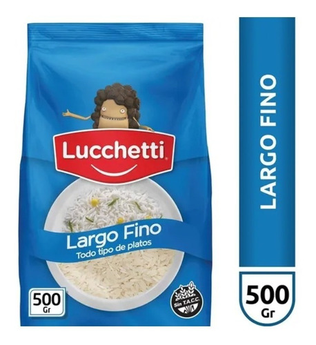 Imagen 1 de 1 de Arroz Largo Fino Lucchetti Paquete X 500 G
