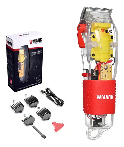 Combo Maquina + Pente Wmark Profissional Bivolt Barbeiro