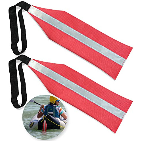 Kayak Tow Red Safety Travel Flags With Reflective Strip...