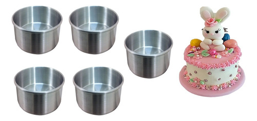  Moldes Pastel Mini Set 5 Pzs Recto Redondo Repostería 10 Cm