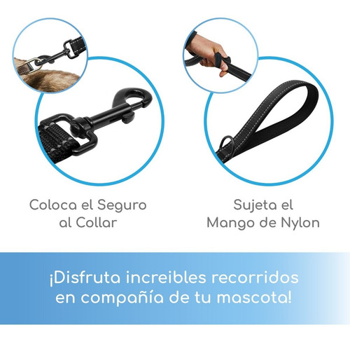Correas Perros De Nylon C Doble Agarradera P/ Entrenamiento