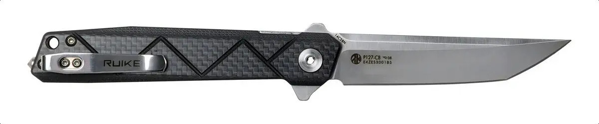 Cortaplumas Navaja Ruike P127-cb Cacha Fibra De Carbon Color Negro