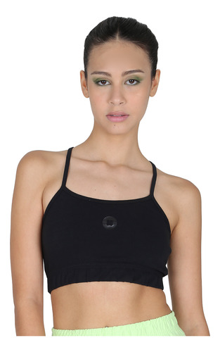 Top Urbo Metallic Mujer En Negro | Moov