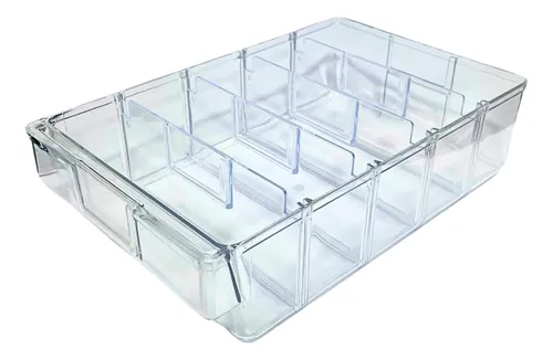 Caja Transparente Poliestireno Rígido Grande 5 Divisiones