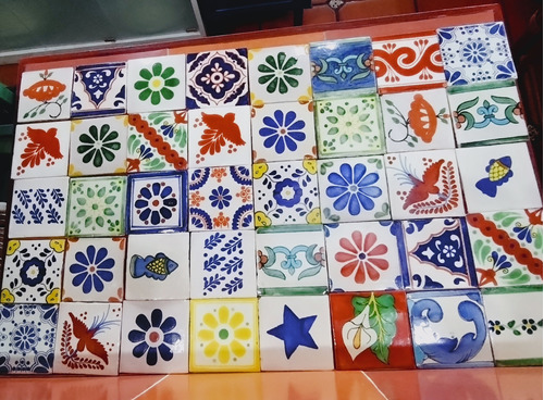 45 Pz. De Azulejo Talavera Confeti En Remate Saldo 