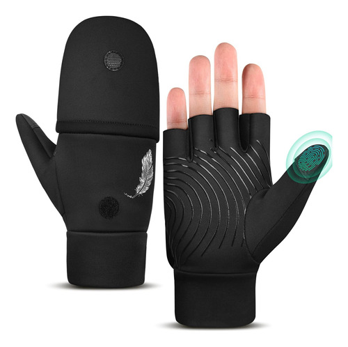 Eefow Guantes Sin Dedos Impermeables Para Mujer - Clima Frío