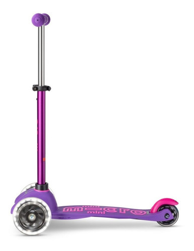 Devil's Skate Scooter Mini Micro Deluxe LED cor roxa e rosa