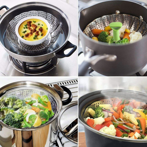 Imagen 3 de 9 de Soporte Al Vapor, Cesta De Frutas Y Verduras Cesta De Alimen