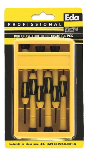 Chave Precisao Ponta Torx Eda Profissional Com 06 Pecas - 8n