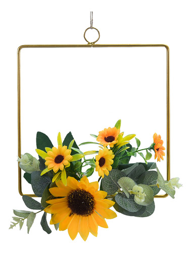 Corona De Metal Para Decoración De Pared Inferior Con Flores