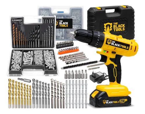 Parafusadeira E Furadeira Impacto Tb-21pz The Black Tools 2 Bater...
