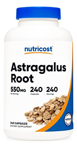 Suplemento Nutricost Astragalus Capsules 550 Mg 240 Cápsulas
