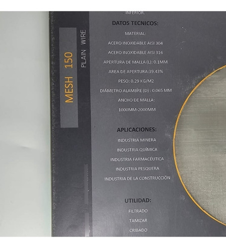 Malla Acero Inoxidable Mesh 150