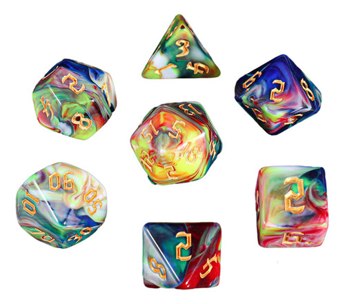 2 X 7 Uds Dados De Varias Caras Juegos De Cartas Juegos