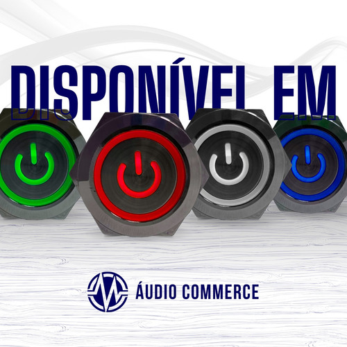Kit 02 Botões Power 12v Com Led E Trava ( On / Off)