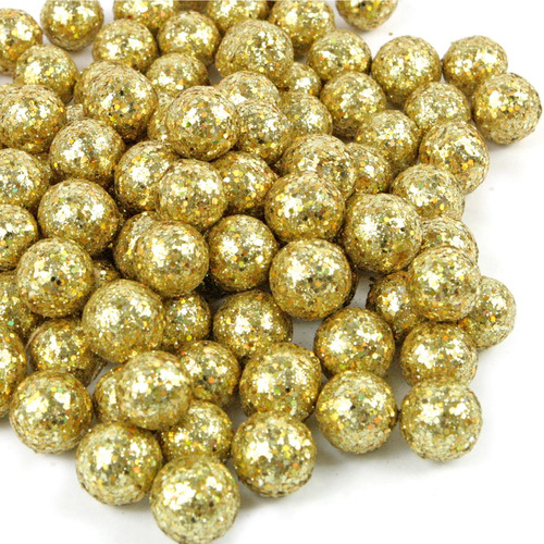 Bolitas De Unicel Diamantadas 15mm Dorado 100 Pzs Mylin