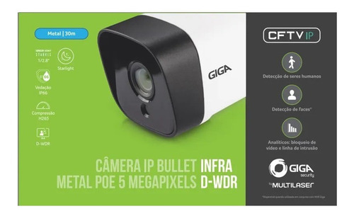 Imagem 2 de 5 de Câmera Ip Bullet 5 Megapixel H265 Poe Filma Colorido A Noite