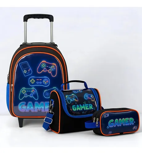 Mochila Infantil Kit Bolsa Escolar Rodinha Masculina