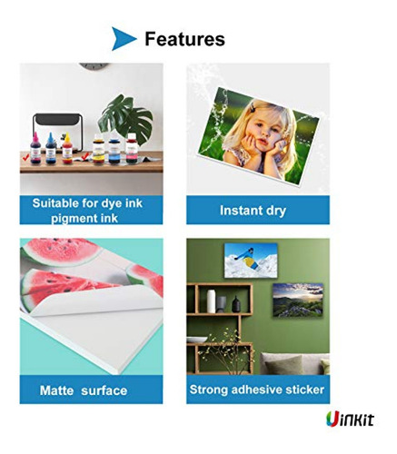 Imagen 6 de 7 de Papel Fotográfico Autoadhesivo Mate Mate 100 Hojas