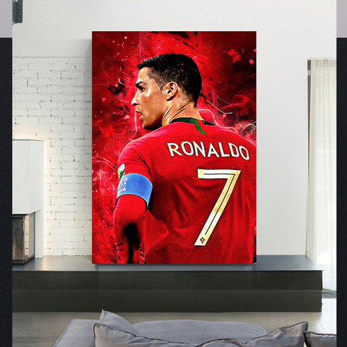 Lienzo Colorido De Fútbol De Ronaldo Para Decoración De Pare