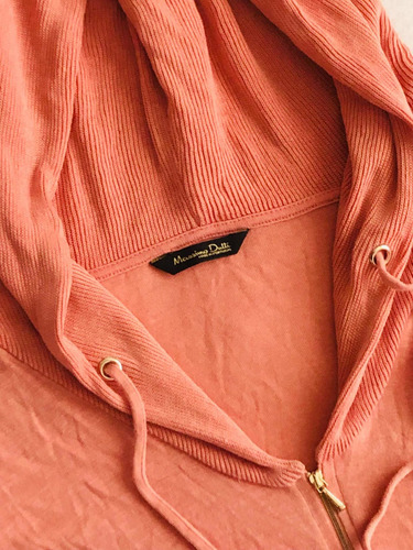 Sudadera Con Gorro Color Salmon Massimo Dutti Original (Usado)
