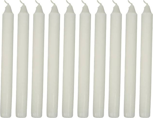 20 Velas Largas De Parafina Color Blanco ( 20 Cm. )