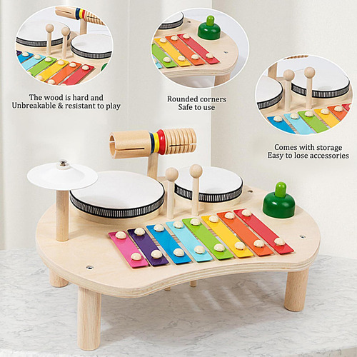 Juguete De Tambor De Madera Para Niños Pequeños Juego De Tam