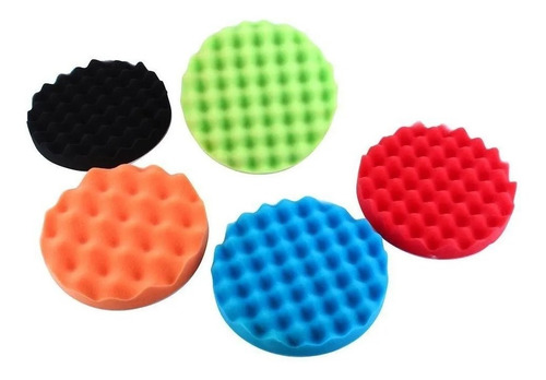Imagen 1 de 4 de Kit De 5 Borlas Waffle Para Pulido Y Encerado De 7 Pulgadas