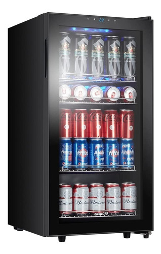 Refrigerador Y Enfriador De Bebidas De 120 Latas, Negro 