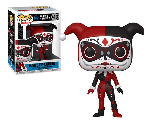 Funko Pop Super Heroes Harley Quinn 413 Dia Muertos Joker F