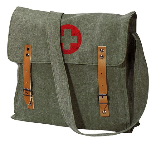 Bolso Vintage Medicina Estilo Segunda Guerra Mundial Gris