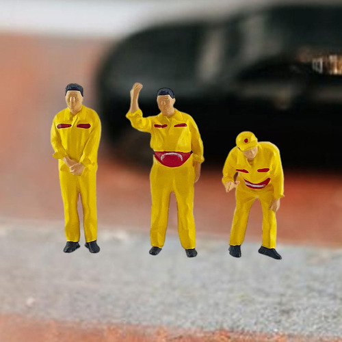 Figuras De Personas De Gasolinera Pequeña, Amarillo