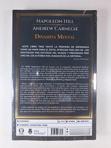 Libro Dinamita Mental - Napoleon Hill - Del Fondo - Citadel, De Napoleon Hill., Vol. 1. Editorial Del Fondo, Tapa Blanda, Edición 1 En Español, 2023