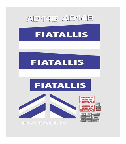 Kit Adesivos Trator De Esteira Fiatallis Ad14 B Ca-00380 Mq