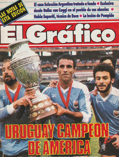 Revista El Grafico 3536, Uruguay Campeón Copa América 1987