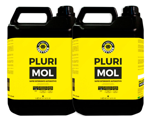 Kit 02 Pluri Mol 5l Detergente Auto Easytech Limpeza Pesada