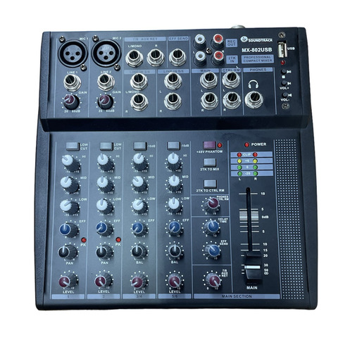 Mezcladora Soundtrack Pasiva De 8 Canales Mod. Mx802usb