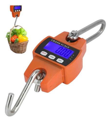 Balanza Industrial 300kg Colgantes Dijitales Pantalla Lcd Naranja
