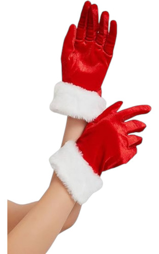 Guantes Rojos Navideños Estilo Tercipelo