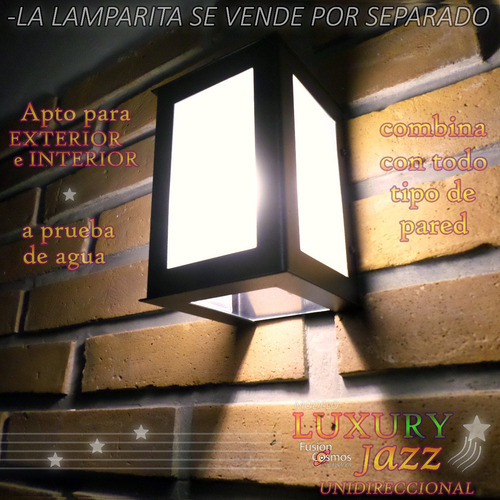 Aplique Pared Exterior Farol C/ Lampara Led 6 Watt Pack X4