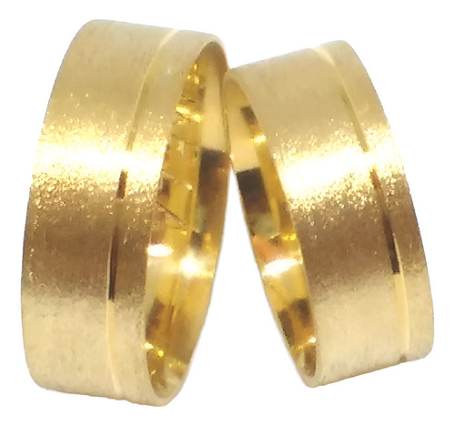 Aliança Ouro 18k 10 Mm 8 Gramas Fosco Com Frizo (unidade)