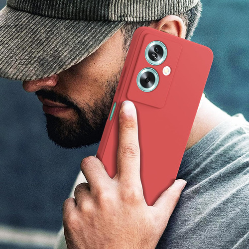 Funda Silicona Líquida Tpu Carcasa Para 1+ Nord N30 Se+mica Rojo Oneplus Nord N30 Se/oppo A79 5g