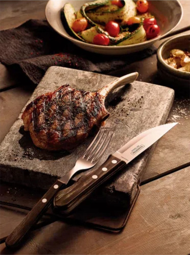 Imagem 5 de 8 de Faqueiro Para Churrasco Inox Tramontina 12 Pç Polywood Cas