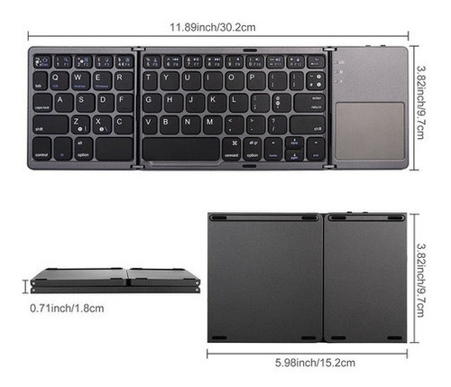 Teclado Plegable Universal Bluetooth Táctil Android Windows.