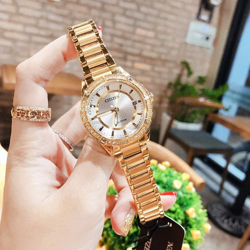 Imagen 5 de 5 de Citizen Eco-drive Swarovski Gold Fe6062-56a ....... Dcmstore