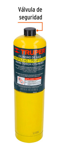 Cilindro De Gas Propileno De 400g, Negro